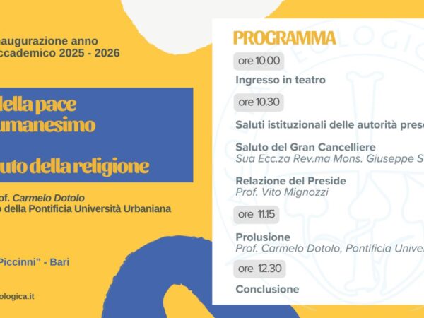 Facoltà Teologica Pugliese: Inaugurazione dell’anno accademico 2025/2026